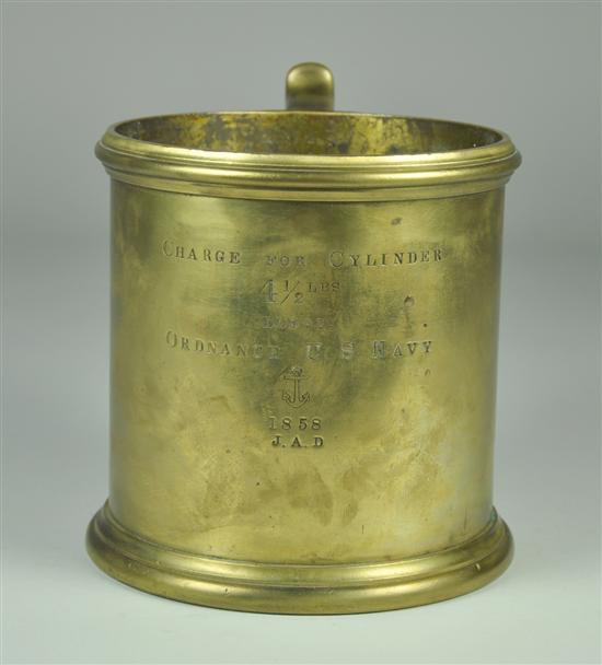 Appraisal: Brass U S Navy Powder Measuring Cup Marked Charge for