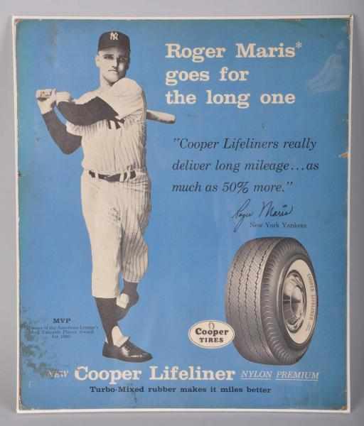 Appraisal: Roger Maris New York Yankees Cooper Tires Ad Description Shows