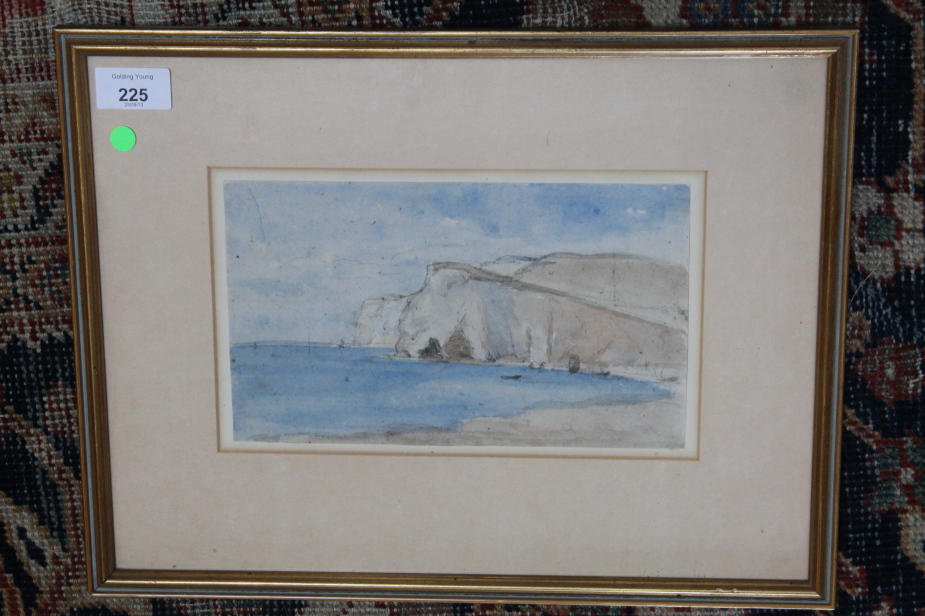 Appraisal: thC English School A coastal scene with chalk cliffs x