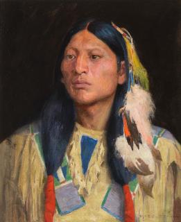 Appraisal: EANGER IRVING COUSE - Tu-e-Na Chieftain oil on canvas x