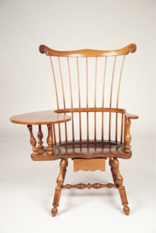 Appraisal: Virginia Craftsman Windsor Writing Chair Made by Virginia Craftsman Writing