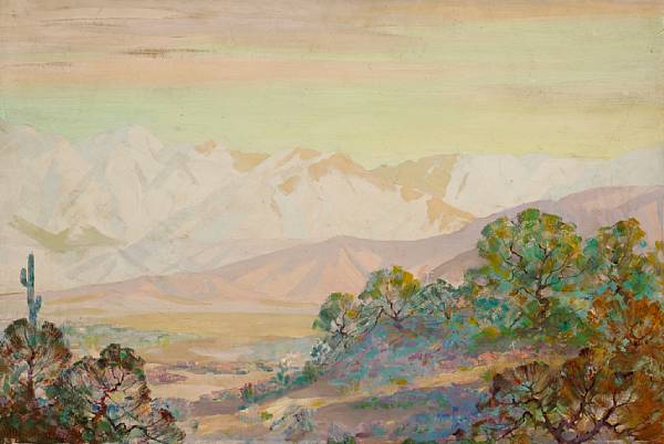 Appraisal: H Raymond Henry American - Desert Valley signed 'H Raymond