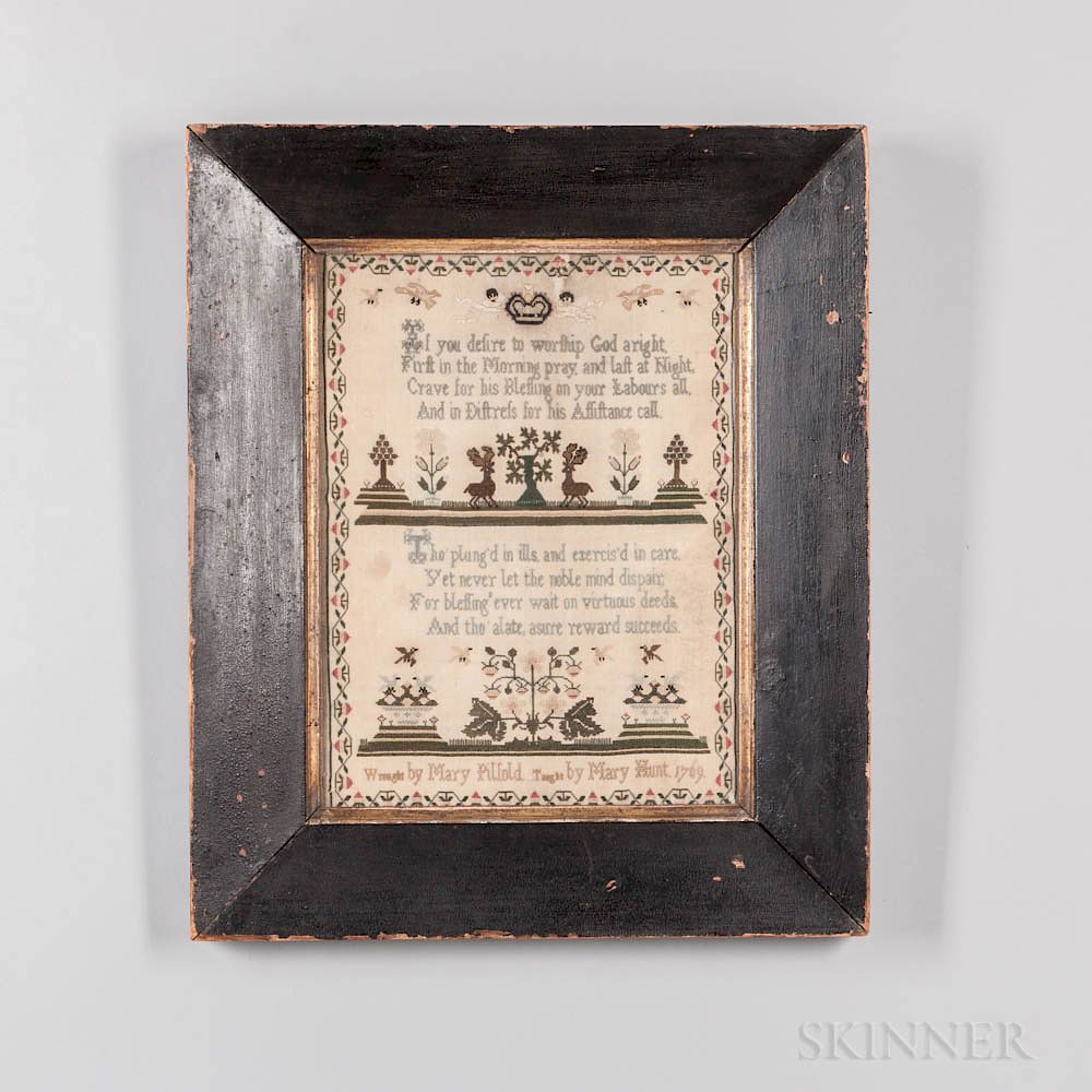 Appraisal: Dated Mary Pilfold Needlepoint Sampler Dated Mary Pilfold Needlepoint Sampler