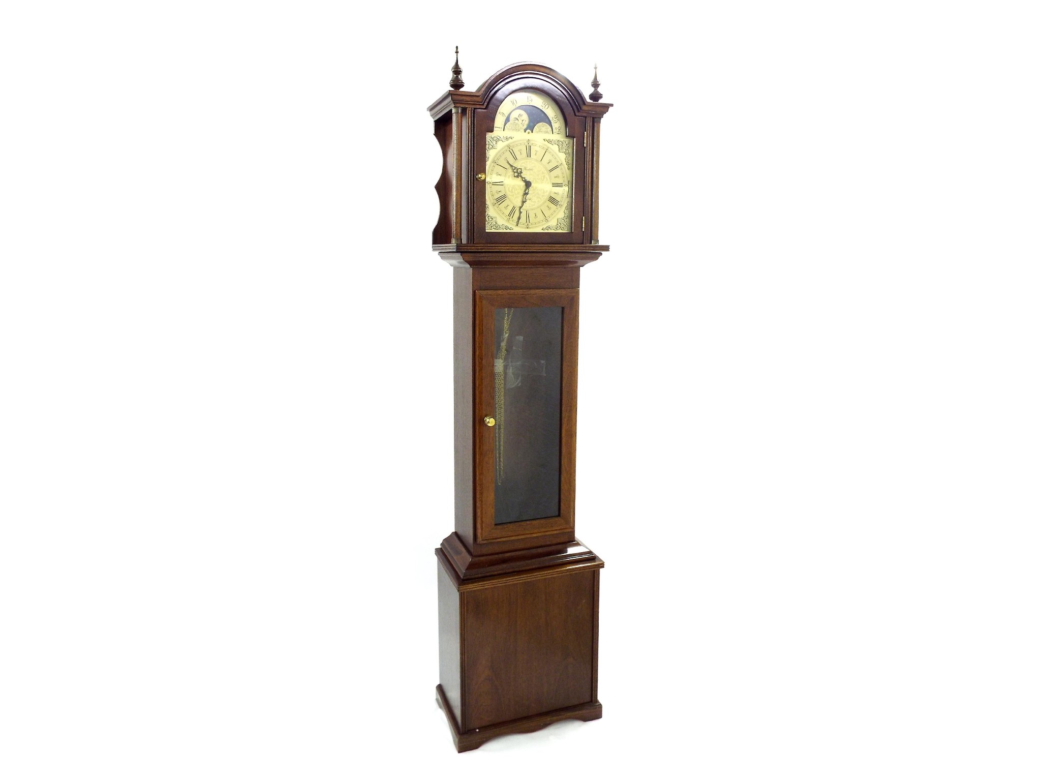 Appraisal: Contemporary mahogany Fenclocks three train longcase clock the brass arched