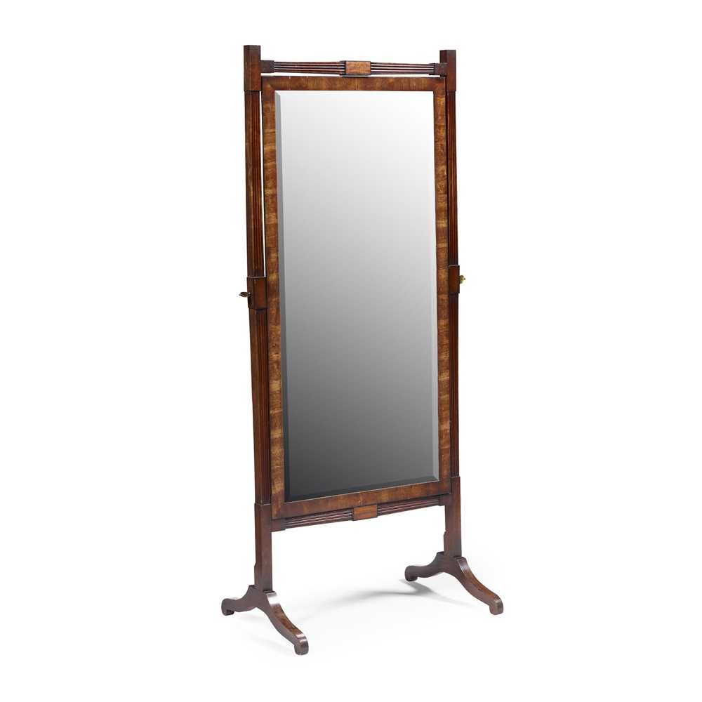 Appraisal: REGENCY MAHOGANY AND EBONY CHEVAL MIRROR EARLY TH CENTURY the