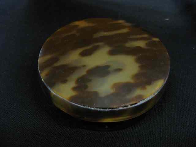 Appraisal: Tortoise Shell Round Box '' diameter th century excellent