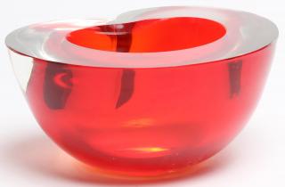 Appraisal: Vintage Murano Italian Sommerso Glass Heart Bowl Red glass set