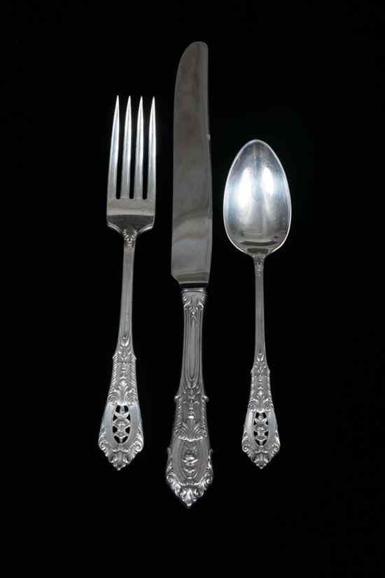 Appraisal: -PIECE WALLACE STERLING SILVER FLATWARE SERVICE ''Rose Point'' pattern Including