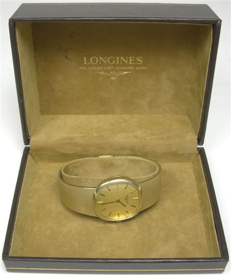 Appraisal: LONGINES - a gentleman's ct gold wrist watch the rounded