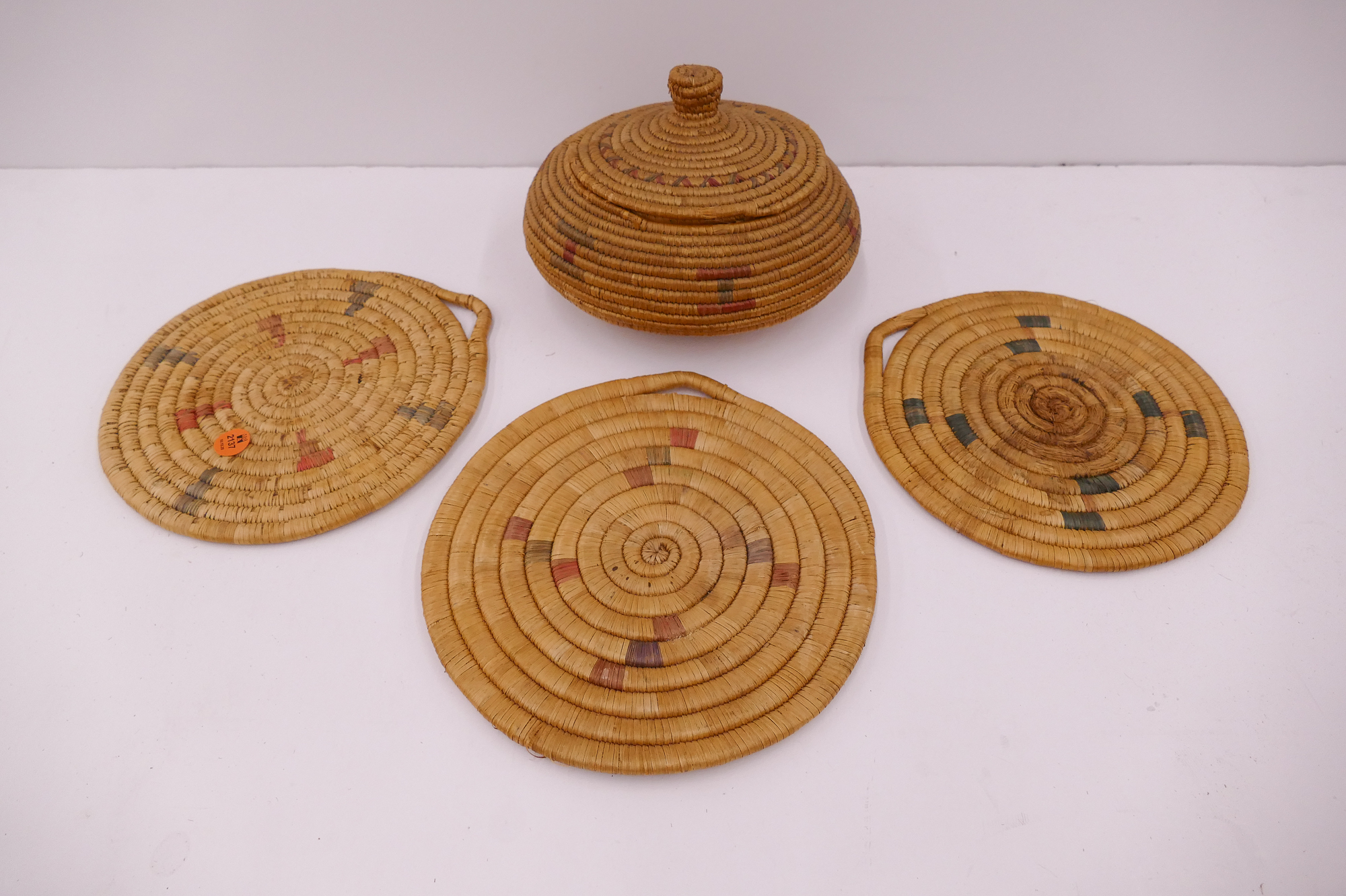 Appraisal: pc Old Alaskan Indian Basket Trays Etc