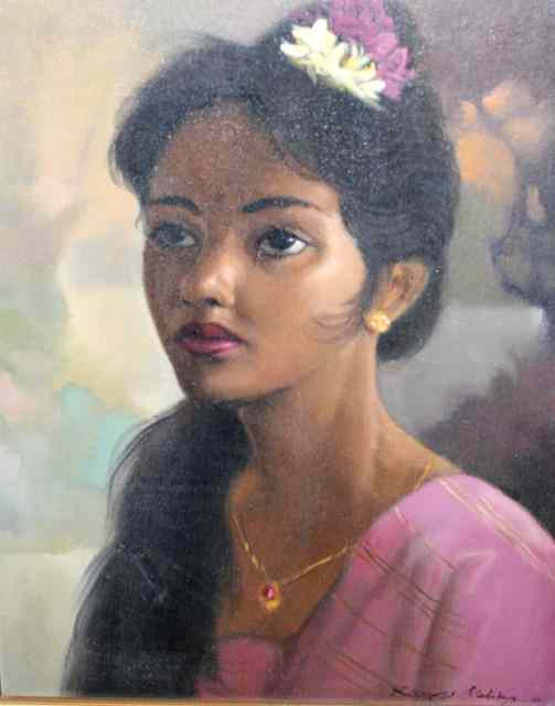 Appraisal: RONALD ROBBY Portrait of an Indonesian beauty signed oils on