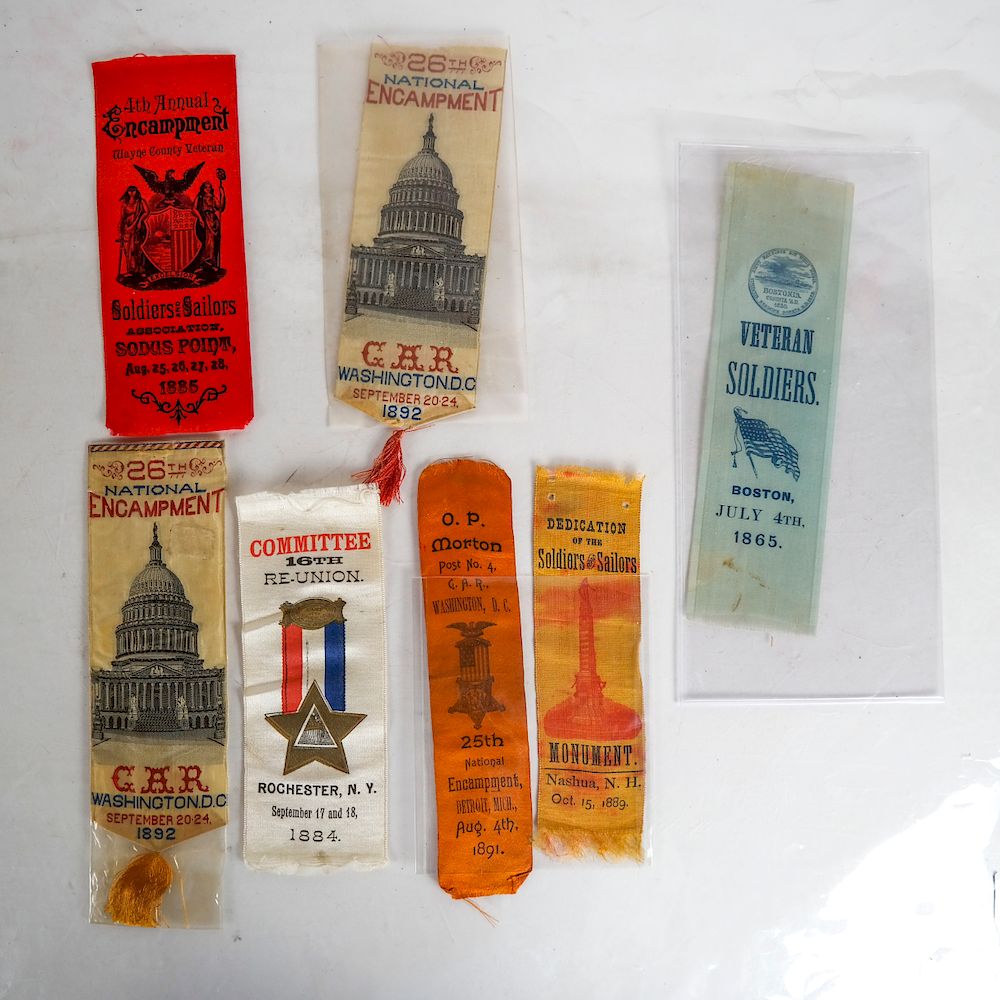 Appraisal: Lot G A R Ribbons - Lot includes July Veteran