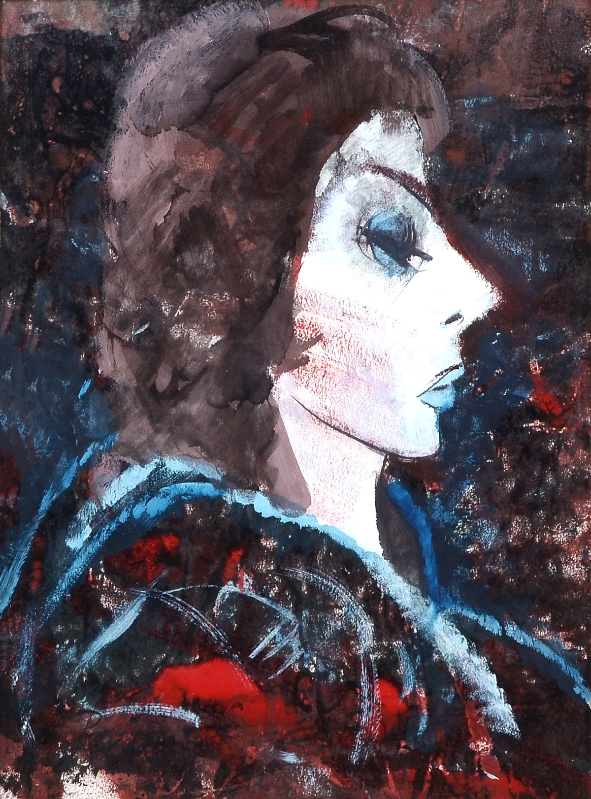 Appraisal: LEVIER Charles France - Profile of a Woman Mixed Media