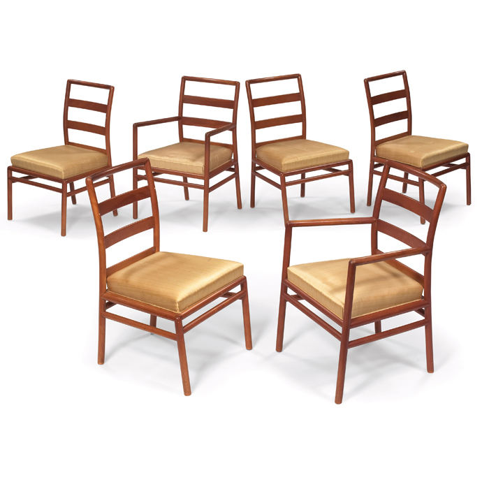 Appraisal: T H Robsjohn-Gibbings dining chairs six by Widdicomb two armchairs