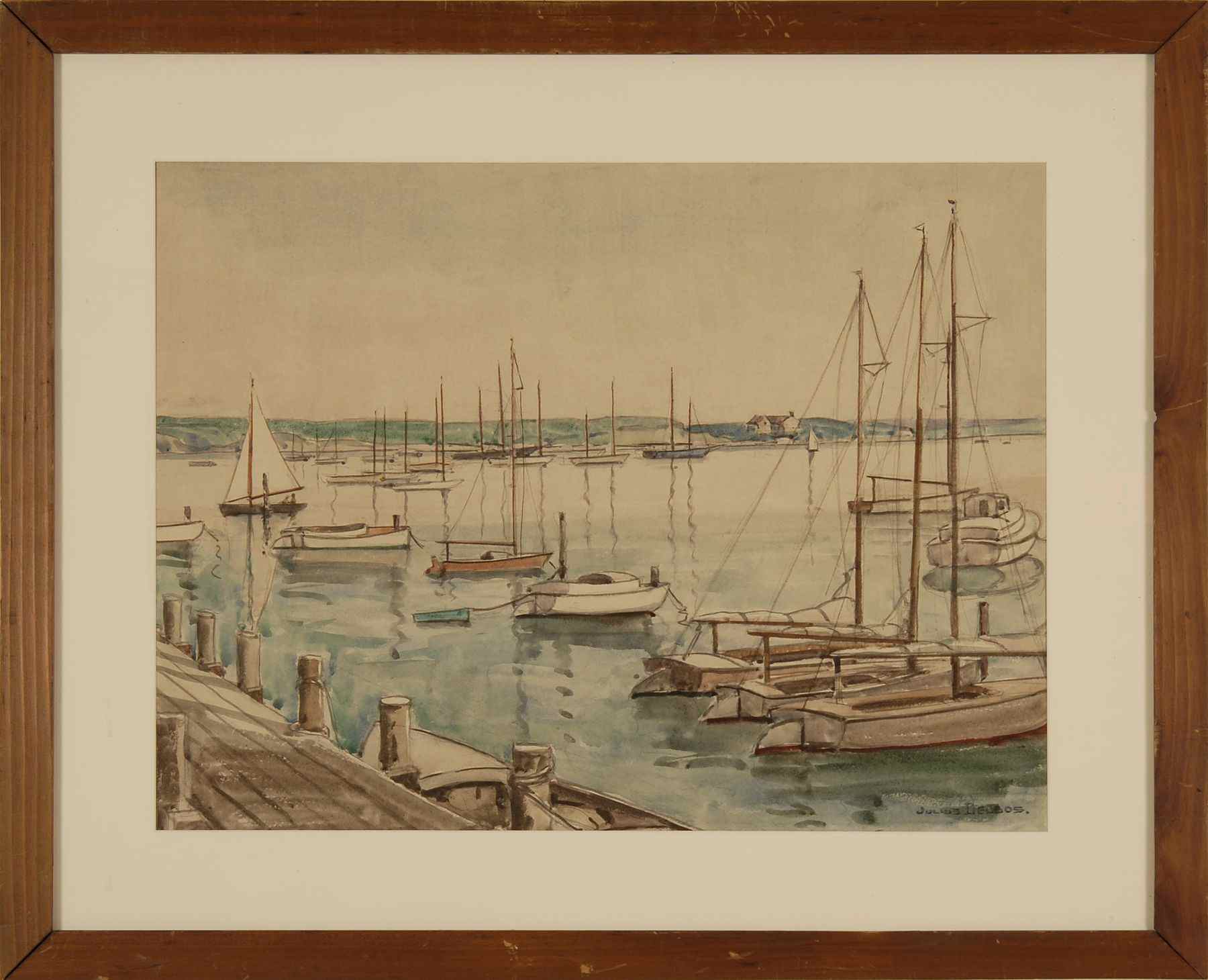 Appraisal: JULIUS DELBOSAmerican - Edgartown Harbor Signed lower right Julius Delbos''