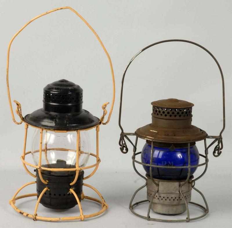 Appraisal: Lot of Railroad Lanterns Description Includes one with blue globe