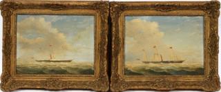 Appraisal: SEPTIMUS CLEALL MARINE OILS ON ARTIST BOARD C W W