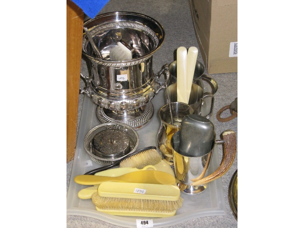 Appraisal: Tray lot of EP - wine cooler etc and some