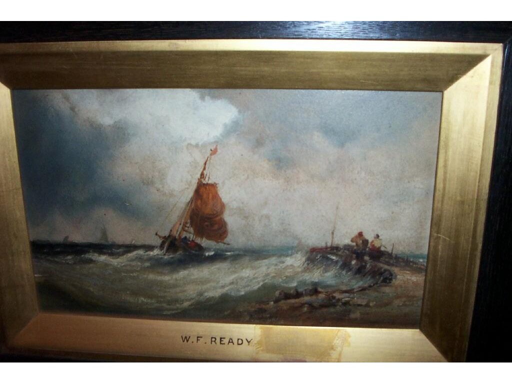 Appraisal: A th century oil painting on board of a stormy