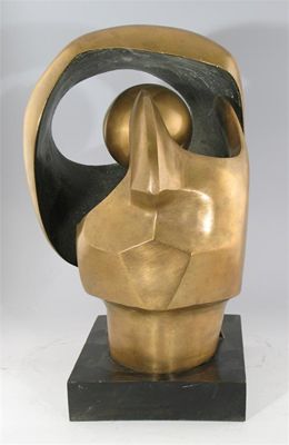 Appraisal: Pamela Rydzewski d Head Bronze on a wood base cm