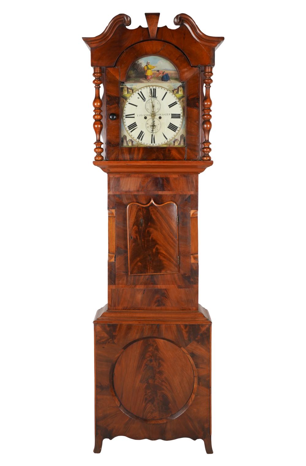 Appraisal: ENGLISH MAHOGANY TALL CASE CLOCKthe painted dial signed I Vickers