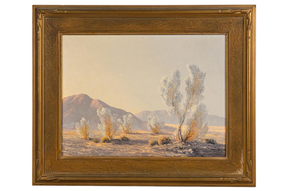 Appraisal: JOHN W HILTON AMERICAN - DESERT LANDSCAPEoil on board signed