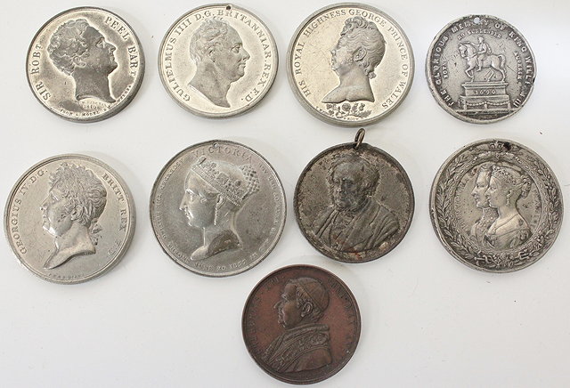 Appraisal: A GROUP OF NINE VARIOUS MEDALLIONS to include Coronation Medallions