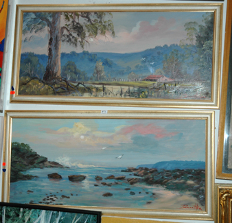 Appraisal: THREE STEPHEN DEUTSCHER LANDSCAPE PAINTINGS