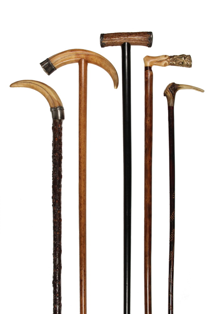 Appraisal: BONE HANDLED CANES - All late th to early th