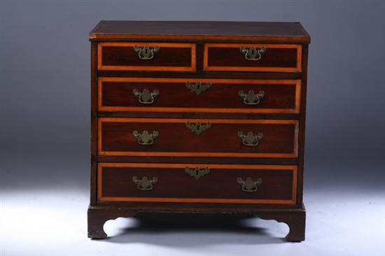 Appraisal: IRISH GEORGIAN MAHOGANY CHEST OF DRAWERS th century period batwing