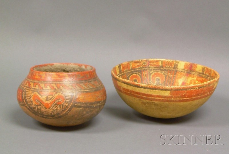 Appraisal: Two Pre-Columbian Polychrome Bowls Costa Rica both with stylized designs