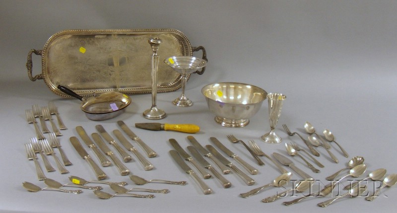 Appraisal: Silver Plate and Sterling Serving Items including a silver plated