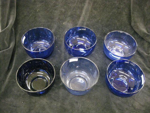 Appraisal: Set of Cobalt Art Glass Bowls diameter