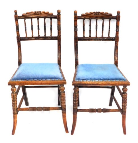 Appraisal: A pair of William IV beech dining chairs painted to