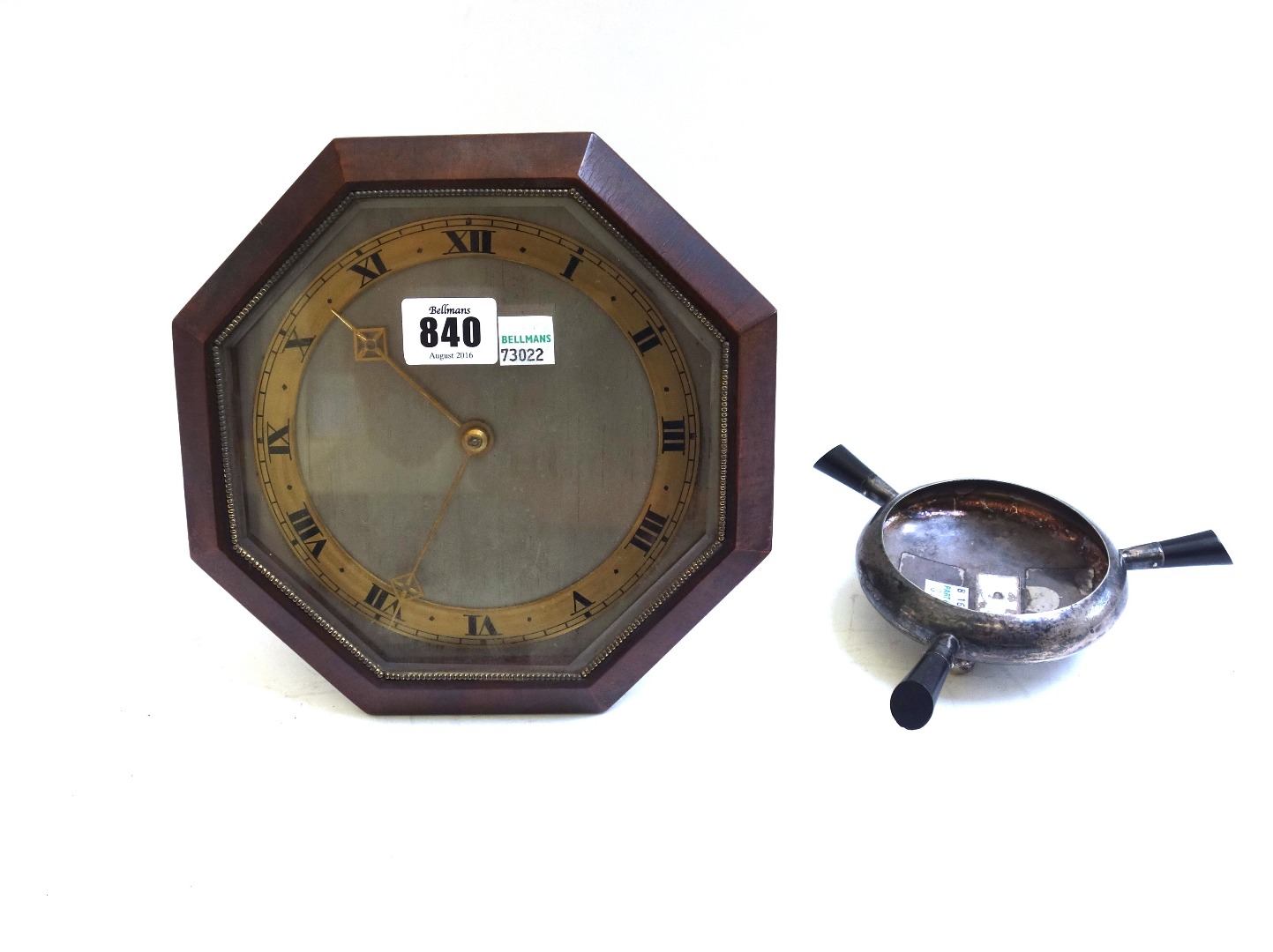 Appraisal: A 's strut clock with silvered dial pierced and engraved