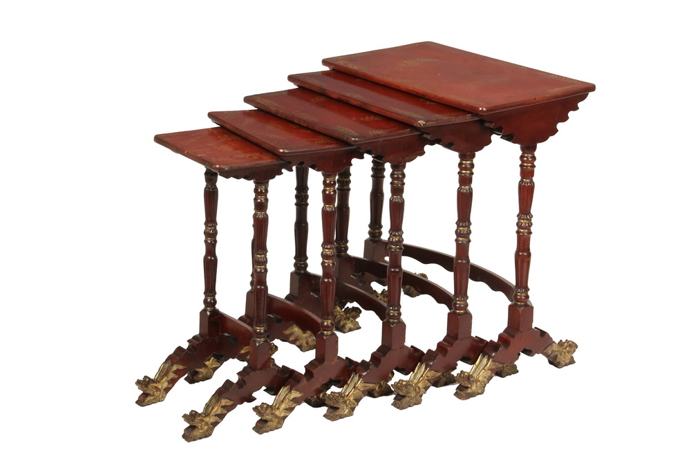 Appraisal: TH C CHINESE NESTING TABLES - Set of Five Graduated