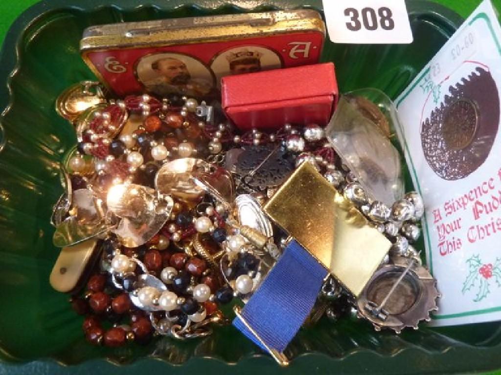 Appraisal: Costume jewellery coins coronation tin etc