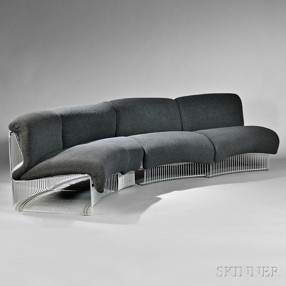 Appraisal: Verner Panton Pantonova Seating System Black wool gray powder-coated steel