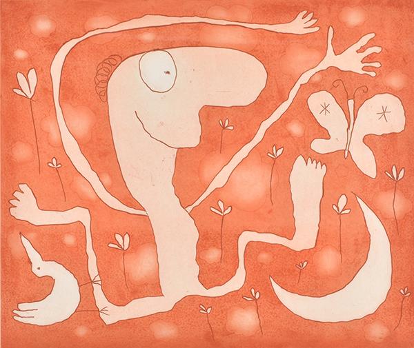 Appraisal: MICHAEL LEUNIG BORN Simply This etching MICHAEL LEUNIG BORN Simply