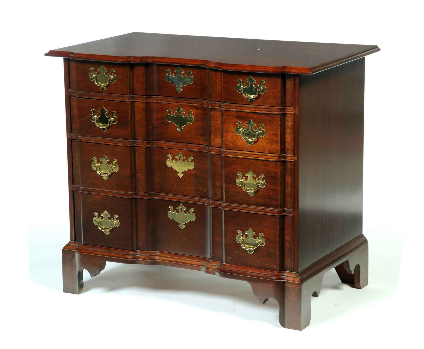 Appraisal: CHIPPENDALE-STYLE BLOCK FRONT CHEST American th quarter- th century mahogany