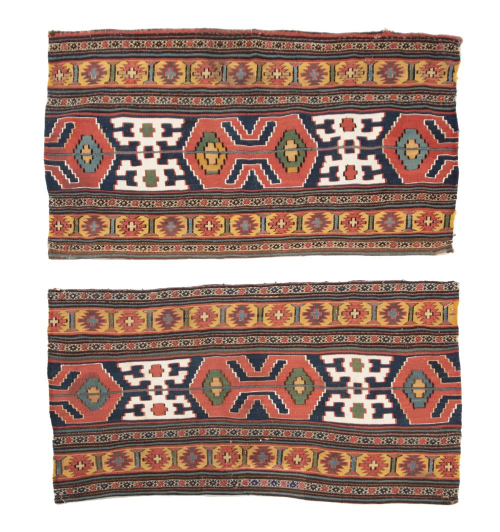 Appraisal: Pair of Caucasian Kilim Panels Caucasus c ft in x