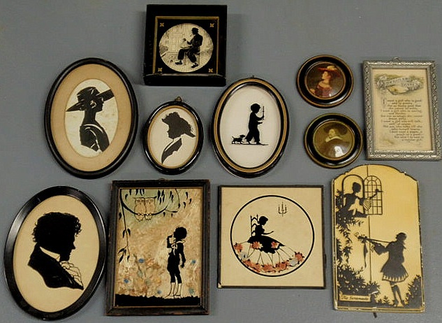 Appraisal: Eleven silhouettes prints etc th c largest x