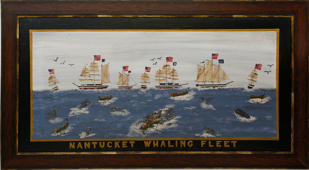 Appraisal: Jack Derosa Oil on Canvas Nantucket Whaling Fleet Jack Derosa