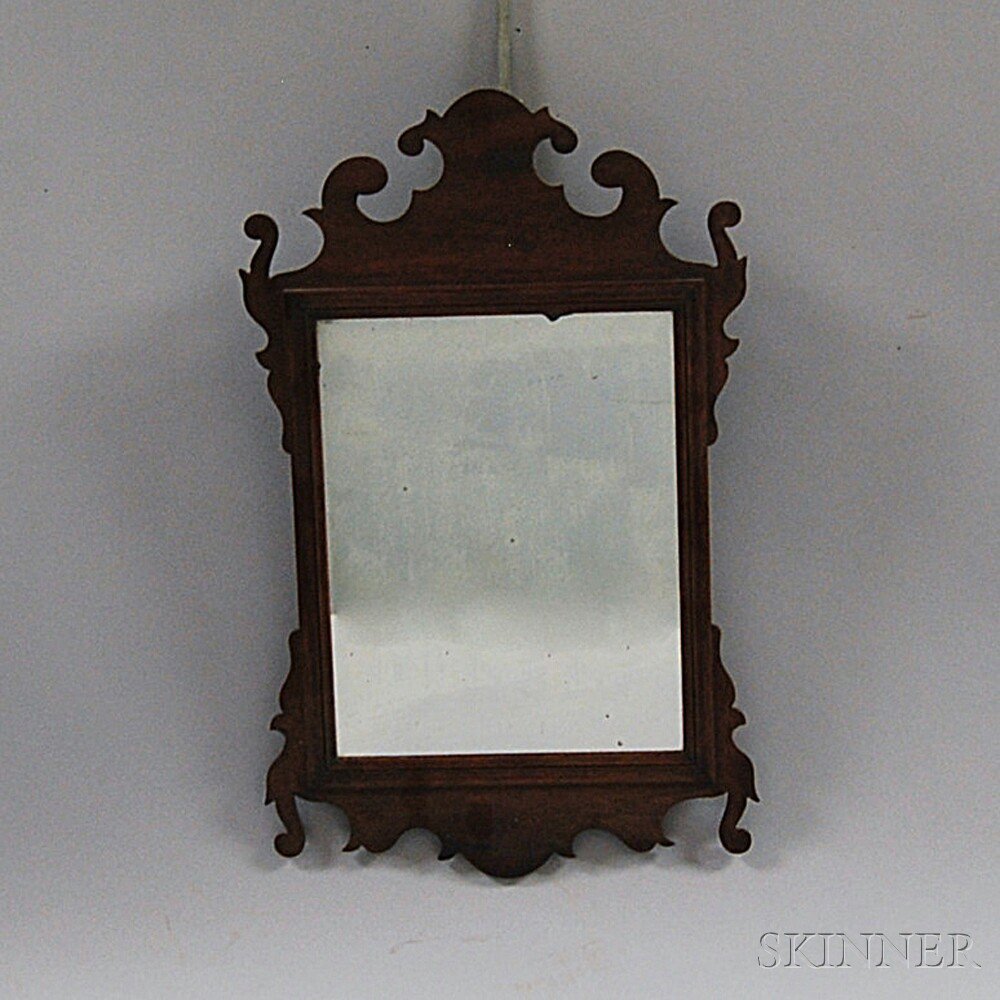 Appraisal: Small Chippendale Mahogany Scroll-frame Mirror probably England th century ht