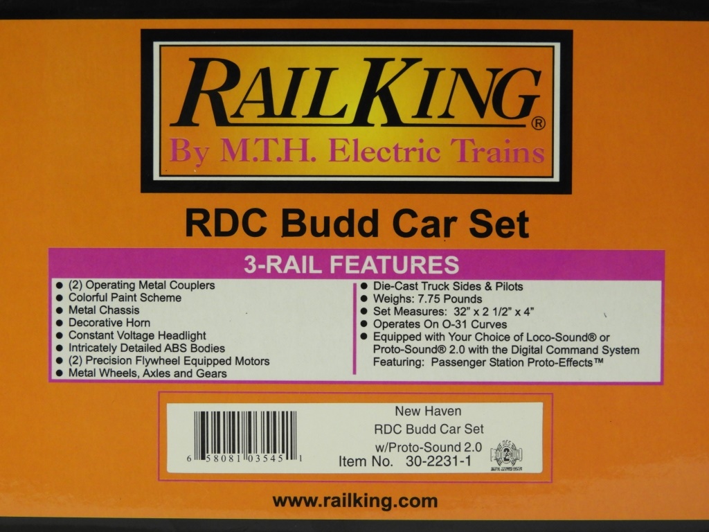 Appraisal: RAIL KING RDC BUDD CAR SET O GAUGE MODEL TRAIN