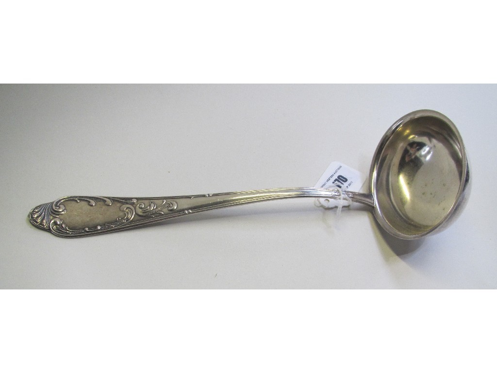 Appraisal: Continental white metal soup ladle marked silber