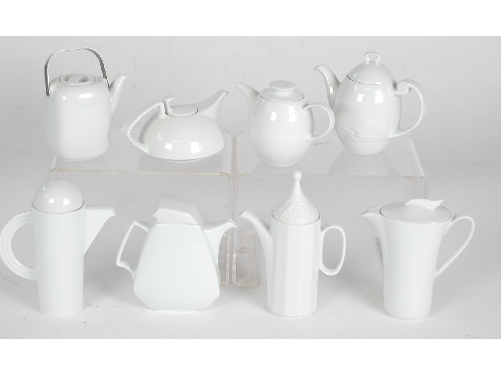 Appraisal: COLLECTION OF EIGHT ROSENTHAL 'STUDIO LINIE' WHITE GLAZED MINIATURE TEAPOTS