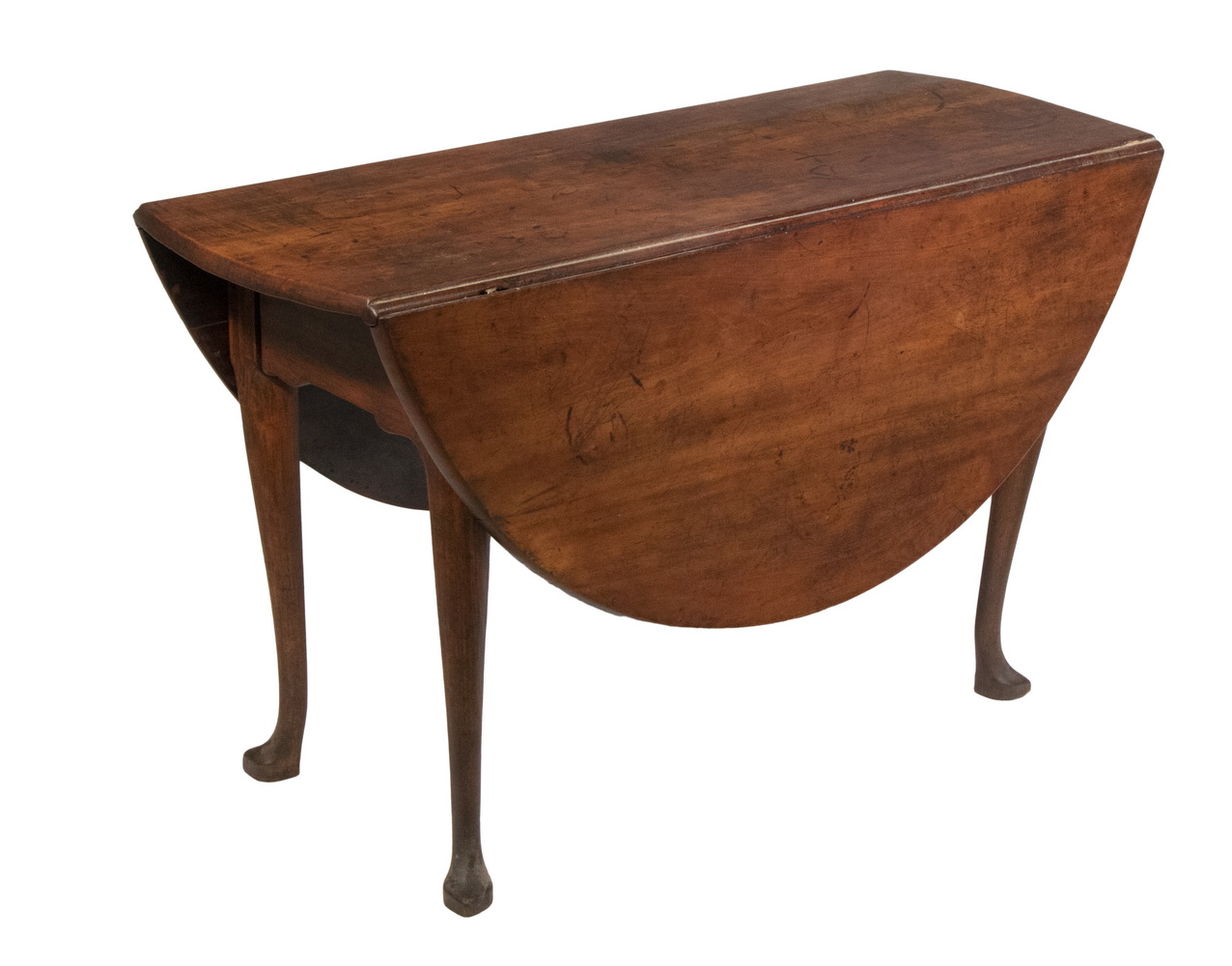 Appraisal: AMERICAN QUEEN ANNE DROPLEAF BREAKFAST TABLE Solid Walnut Country Table