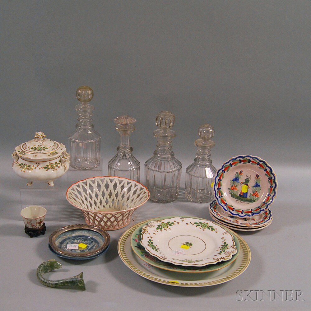 Appraisal: Group of Tableware including a set of four Quimper saucers