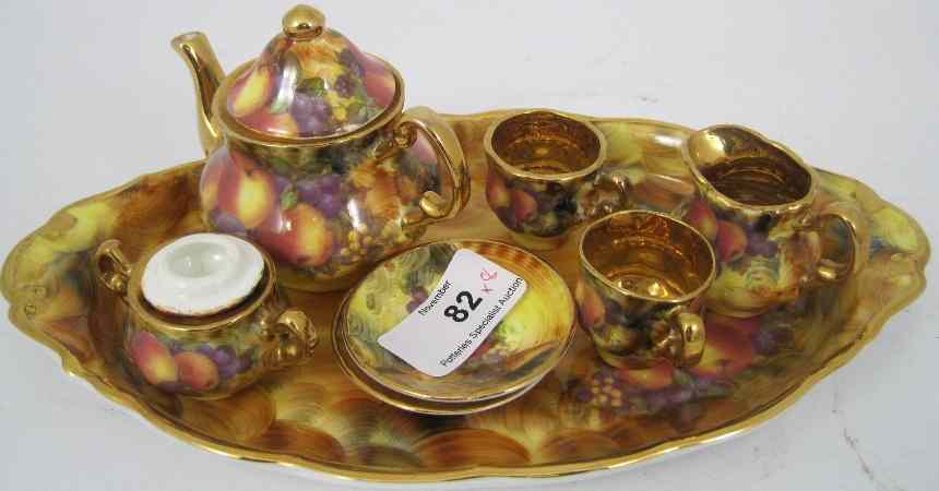 Appraisal: Fine Bone China Miniature Teaset on Tray decorated with Fruit